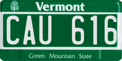 VT license plate CAU616