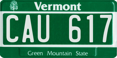 VT license plate CAU617