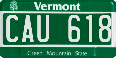 VT license plate CAU618