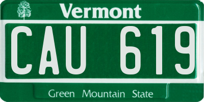 VT license plate CAU619