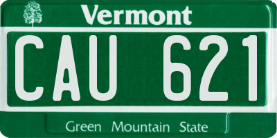 VT license plate CAU621