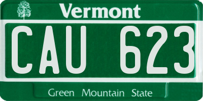VT license plate CAU623