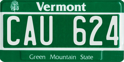 VT license plate CAU624
