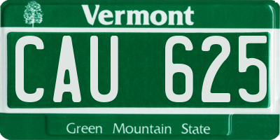 VT license plate CAU625