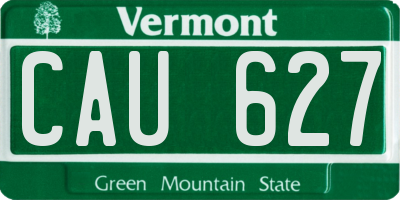 VT license plate CAU627