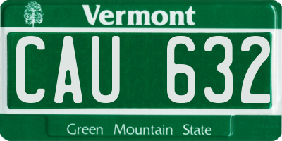 VT license plate CAU632