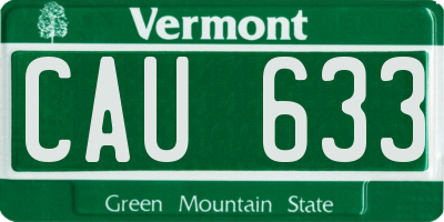 VT license plate CAU633