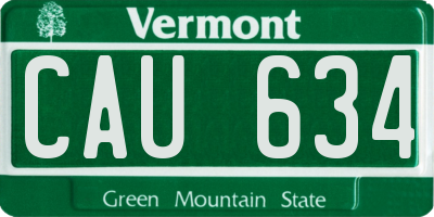 VT license plate CAU634