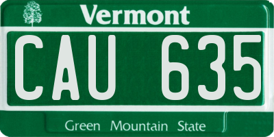 VT license plate CAU635