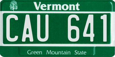 VT license plate CAU641