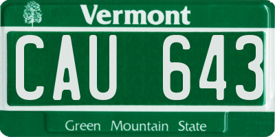 VT license plate CAU643