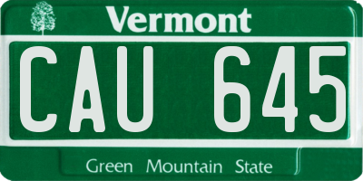 VT license plate CAU645