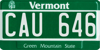 VT license plate CAU646