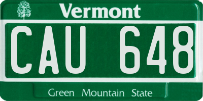 VT license plate CAU648