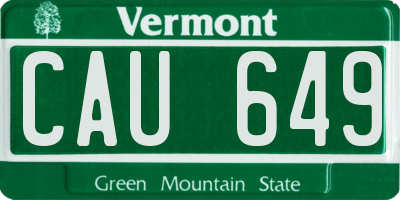 VT license plate CAU649