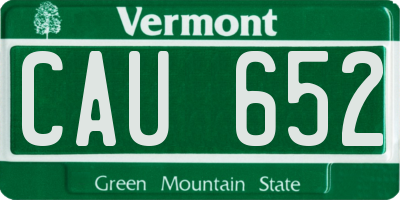 VT license plate CAU652