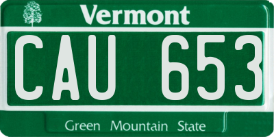 VT license plate CAU653