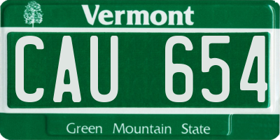 VT license plate CAU654