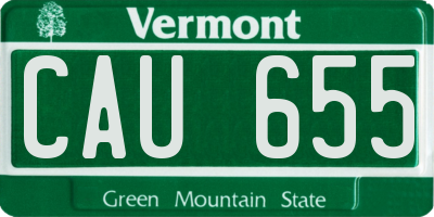 VT license plate CAU655