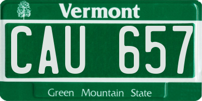VT license plate CAU657
