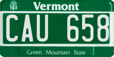 VT license plate CAU658