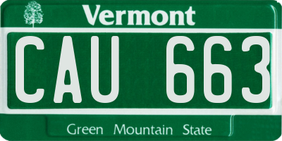 VT license plate CAU663