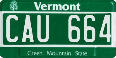 VT license plate CAU664