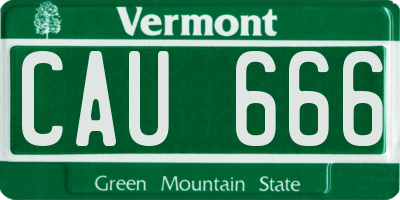 VT license plate CAU666