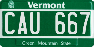 VT license plate CAU667