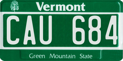 VT license plate CAU684