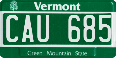 VT license plate CAU685