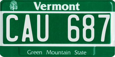 VT license plate CAU687