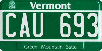 VT license plate CAU693