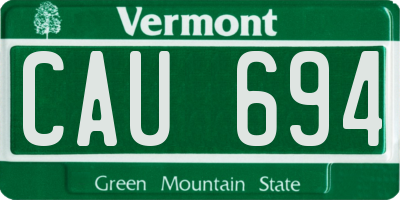 VT license plate CAU694
