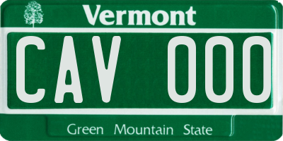 VT license plate CAV000