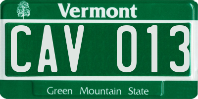 VT license plate CAV013