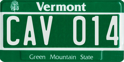 VT license plate CAV014