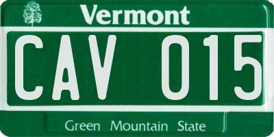 VT license plate CAV015