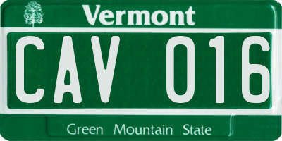 VT license plate CAV016