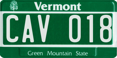 VT license plate CAV018