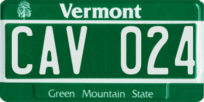 VT license plate CAV024
