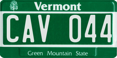 VT license plate CAV044