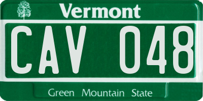 VT license plate CAV048