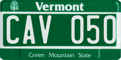 VT license plate CAV050