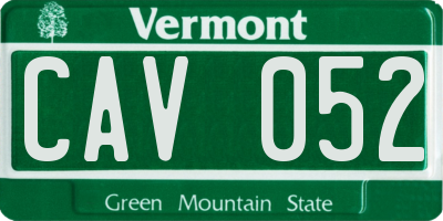 VT license plate CAV052