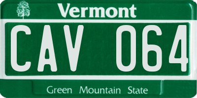 VT license plate CAV064