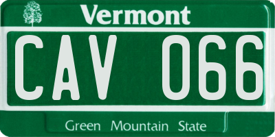 VT license plate CAV066