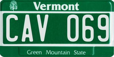 VT license plate CAV069