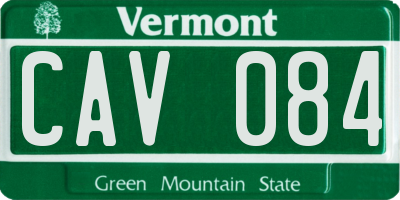 VT license plate CAV084