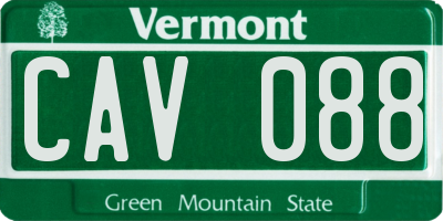 VT license plate CAV088